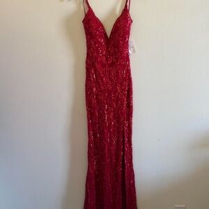 Windsor Red Sequin Prom Dress